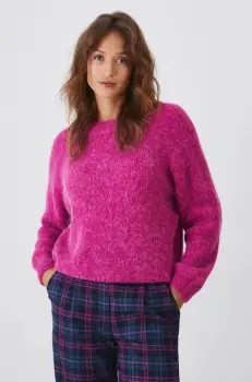 Medicine pulover femei, culoarea roz, calduros imagine