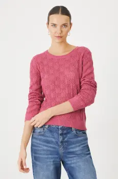 Medicine pulover femei, culoarea roz, calduros imagine
