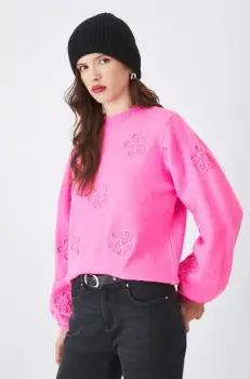 Medicine pulover femei, culoarea roz, calduros imagine