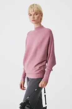 Medicine pulover femei, culoarea roz, light, cu turtleneck imagine