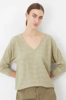 Medicine pulover femei, culoarea verde, light imagine