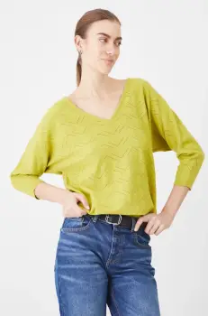 Medicine pulover femei, culoarea verde, light imagine