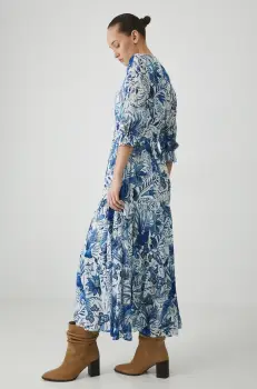 Medicine rochie culoarea alb, maxi, evazati imagine