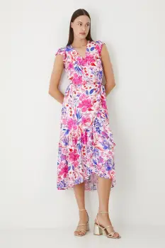 Medicine rochie culoarea alb, midi, evazata imagine