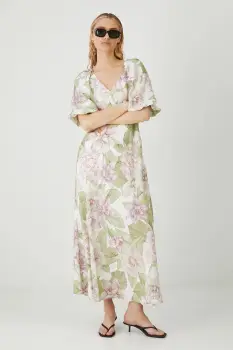 Medicine rochie culoarea alb, midi, evazata imagine