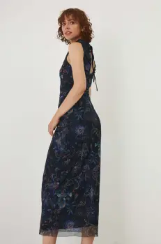 Medicine rochie culoarea albastru marin, maxi, mulata imagine