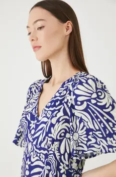 Medicine rochie culoarea albastru marin, mini, evazati imagine