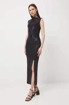 Medicine rochie culoarea argintiu, maxi, mulata imagine