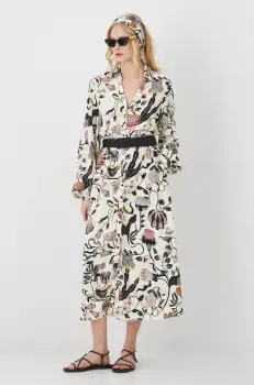 Medicine rochie culoarea bej, midi, drept imagine