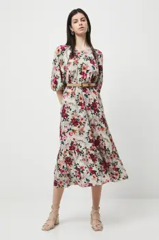 Medicine rochie culoarea bej, midi, evazati imagine