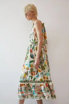 Medicine rochie culoarea bej, midi, evazati imagine