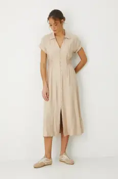 Medicine rochie culoarea bej, midi, evazati imagine