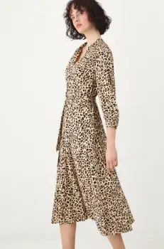 Medicine rochie culoarea bej, midi, evazati imagine