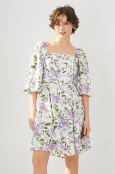 Medicine rochie culoarea bej, mini, evazati imagine