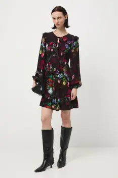 Medicine rochie culoarea bordo, mini, evazati imagine