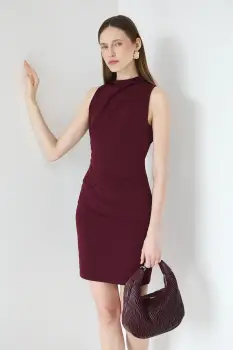 Medicine rochie culoarea bordo, mini, mulata imagine