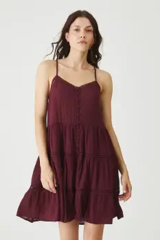 Medicine rochie culoarea bordo, mini, oversize imagine