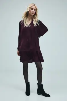 Medicine rochie culoarea bordo, mini, oversize imagine