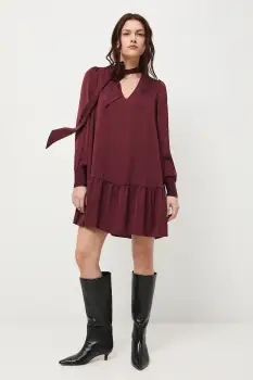 Medicine rochie culoarea bordo, mini, oversize imagine
