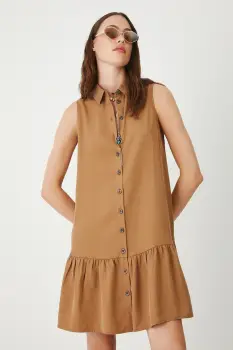 Medicine rochie culoarea maro, mini, oversize imagine