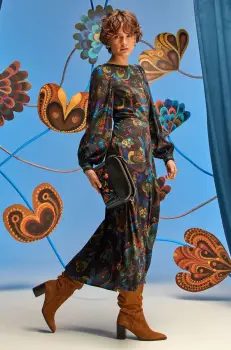 Medicine rochie culoarea negru, maxi, evazati imagine