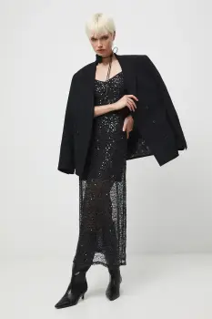 Medicine rochie culoarea negru, maxi, mulata imagine