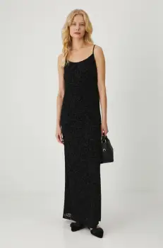 Medicine rochie culoarea negru, maxi, mulata imagine