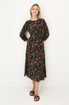 Medicine rochie culoarea negru, midi, evazati imagine