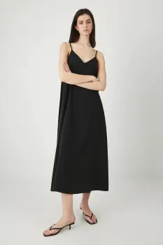 Medicine rochie culoarea negru, midi, evazati imagine