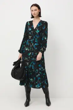 Medicine rochie culoarea negru, midi, evazati imagine