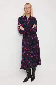 Medicine rochie culoarea negru, midi, evazati imagine