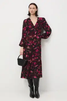 Medicine rochie culoarea negru, midi, evazati imagine