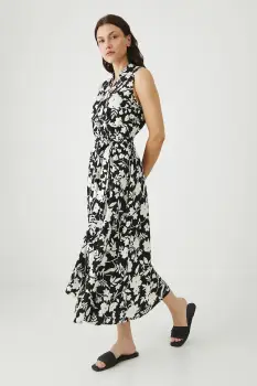 Medicine rochie culoarea negru, midi, evazati imagine