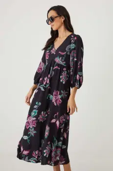 Medicine rochie culoarea negru, midi, evazati imagine