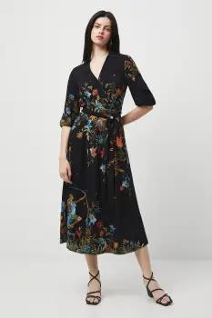 Medicine rochie culoarea negru, midi, evazati imagine