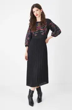 Medicine rochie culoarea negru, midi, evazati imagine