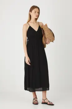 Medicine rochie culoarea negru, midi, evazati imagine