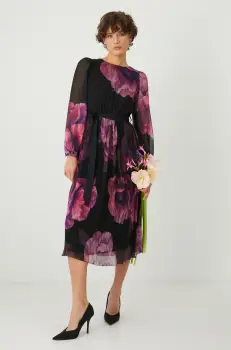 Medicine rochie culoarea negru, midi, evazati imagine