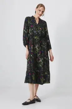 Medicine rochie culoarea negru, midi, evazati imagine