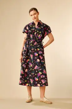 Medicine rochie culoarea negru, midi, evazati imagine