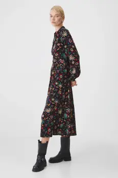 Medicine rochie culoarea negru, midi, evazati imagine