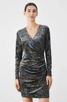 Medicine rochie culoarea negru, midi, mulata imagine