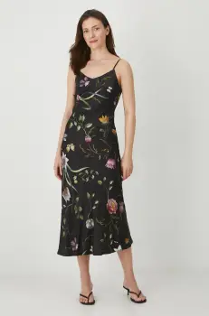 Medicine rochie culoarea negru, midi, mulata imagine