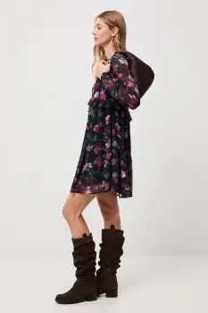 Medicine rochie culoarea negru, mini, evazati imagine