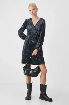 Medicine rochie culoarea negru, mini, evazati imagine