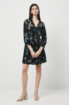 Medicine rochie culoarea negru, mini, evazati imagine