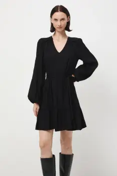 Medicine rochie culoarea negru, mini, evazati imagine