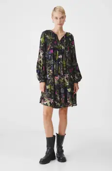 Medicine rochie culoarea negru, mini, evazati imagine