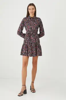 Medicine rochie culoarea negru, mini, evazati imagine