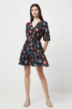 Medicine rochie culoarea negru, mini, evazati imagine